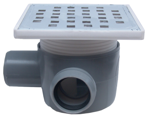 Sanitare - Sifon Pardoseala Patrat cu Inaltator SL1 Intrare 90 grade Stanga SP-H75-150-1