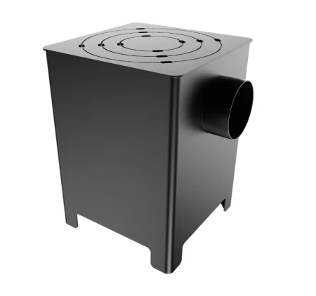 Camping - Soba de exterior pentru ceaun disc sau gratar, patrata, din metal grosime 3mm, 33 x 33 cm
