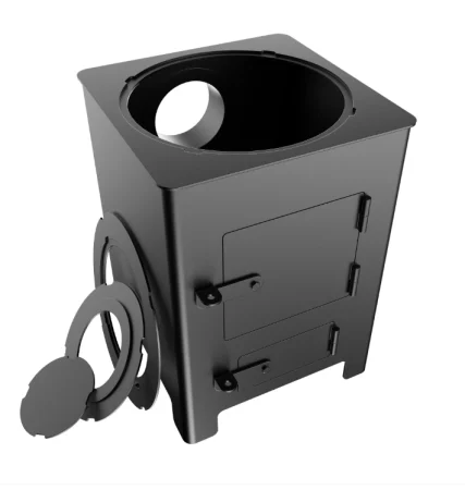 Soba de exterior pentru ceaun disc sau gratar, patrata, din metal grosime 3mm, 33 x 33 cm [1]