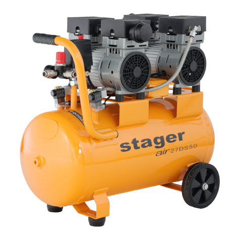 Stager Air 27DS50 compresor aer, 50L, 8bar, 270L/min, monofazat, angrenare directa, silentios [1]