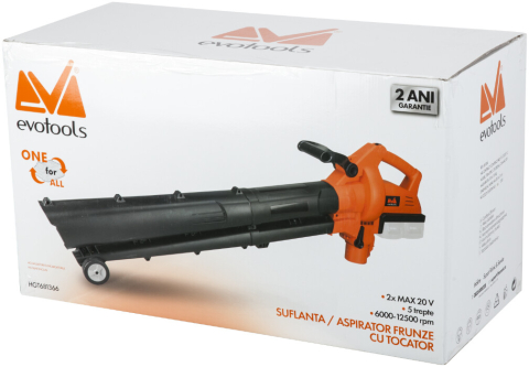 Suflanta/Aspirator Frunze cu Tocator fara Acumulator si Incarcator LB 2x MAX 20V ONE EvoTools [1]