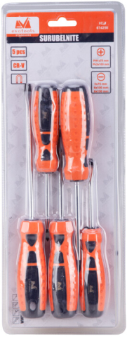 Surubelnita TPR Oange (5 piese) - Lungime surubelnite 75-150 mm [1]