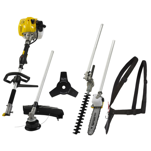 Foarfece de taiat gard viu - Texas BCU33M Unealta multifunctionala 4-in-1: motocoasa Tap'n Go, foarfece gard viu, ferastrau, 1.2CP, 33cc, 2 timpi, amestec