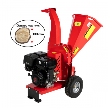 Gradina & gospodarie - Tocator pentru crengi Micul Fermier, Ø100mm, motor benzina 15CP, pornire electrica, alimentare orizontala, pentru rumegus