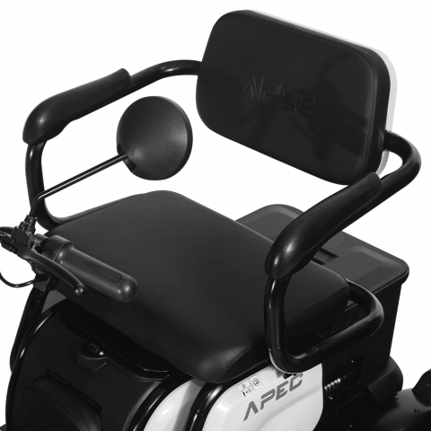 Triciclu Electric, Fara Permis, Motor 1000W, 2-3 locuri, APM2 Alb, Autonomie pana la 36km, viteza maxima 25 km pe ora, Omologat RAR [5]