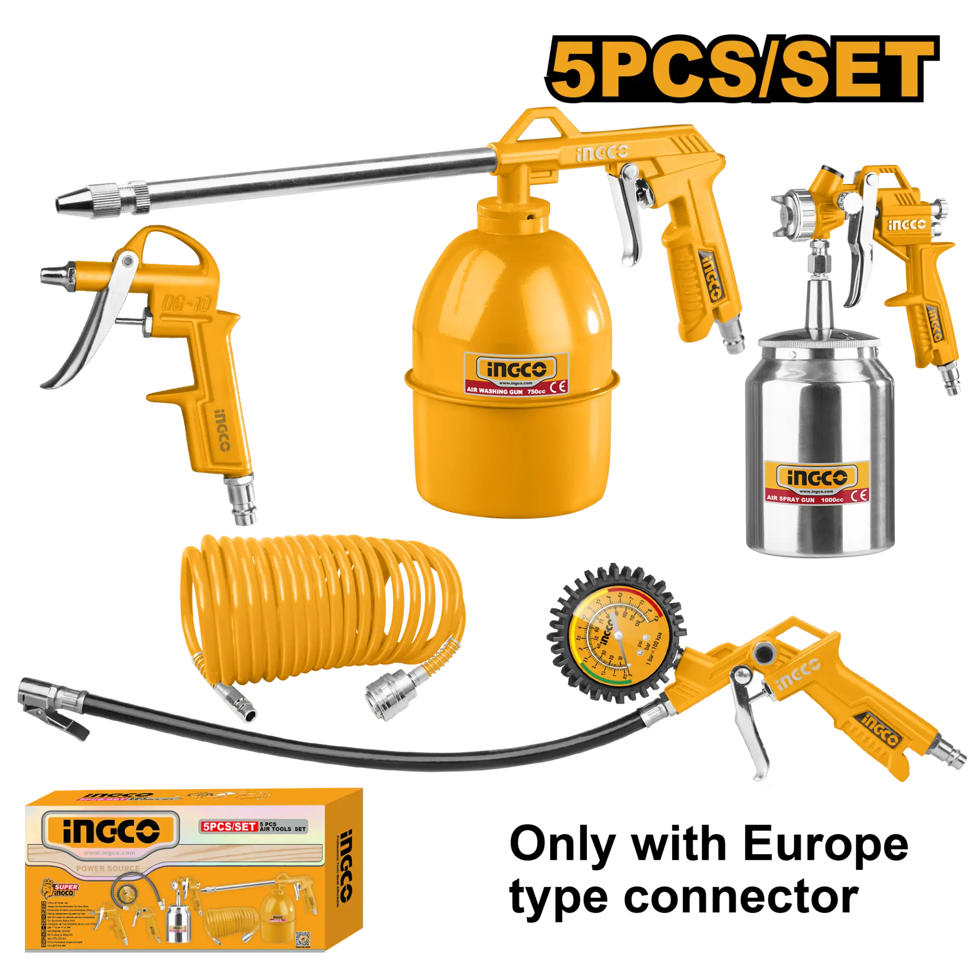 Scule si unelte pneumatice - Trusa de Vopsit 5pcs cu Vas Jos