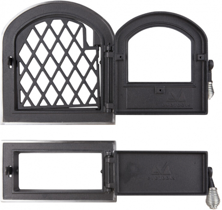 Usa Soba cu Geam + Cenusar Cerbi Ornamente Argintii - Inaltime usa 275+140 mm Latime usa 255 mm [1]