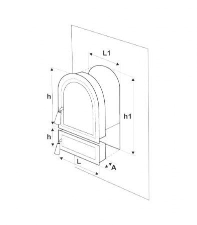 Usa Soba cu Geam + Cenusar Cerbi Ornamente Argintii - Inaltime usa 275+140 mm Latime usa 255 mm [3]
