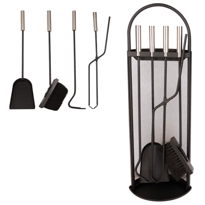 Ustensile pentru Semineu cu Suport (4 Piese) [2]