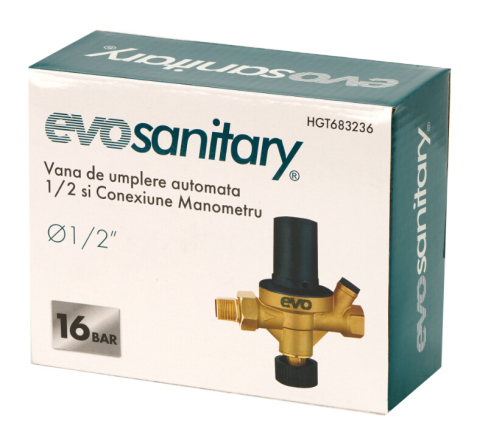 Reductor Presiune Apa cu Filtru 1/2 si Conexiune Manometru EvoSanitary [1]