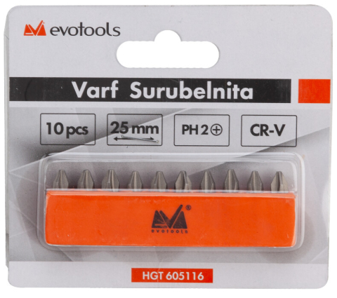 Varf Surubelnita Cr-V pt Amprenta Philips-10 buc - Tip PH1 [2]