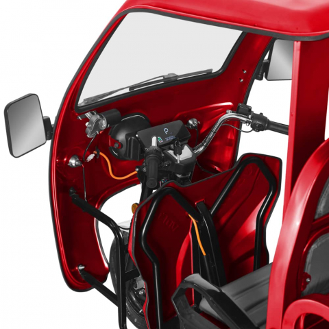 Voltarom Hercules, motor 3900W, 72V, 45Ah, viteza maxima 25 Km pe ora, Autonomie 50Km, Fara Permis, Triciclu Electric VT5 Rosu, Cu Cabina [5]