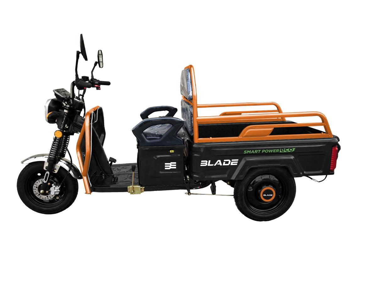 trotineta electrica 25 km/h 1000 lei TRICICLU CARGO 1300W, 25 km h, autonomie 50km - ACTIVE R6 BLADE Negru/Portocaliu