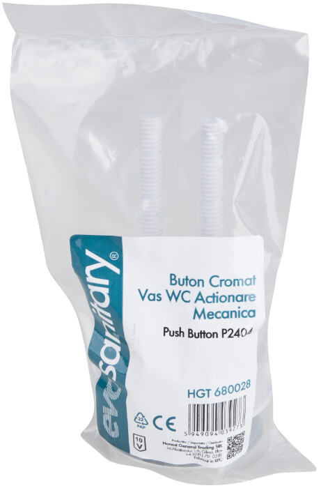 flotor wc Buton Cromat Vas WC - Actionare Pneumatica
