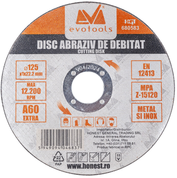 polizoare de banc profesionale Disc Abraziv de Debitat ETS 230 mm, A36, 3 mm