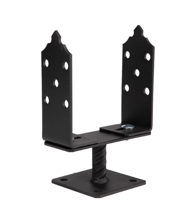 suport stalpi lemn Papuc Reazem U Reglabil Negru Decorativ Imbinare Lemn 120-200 mm