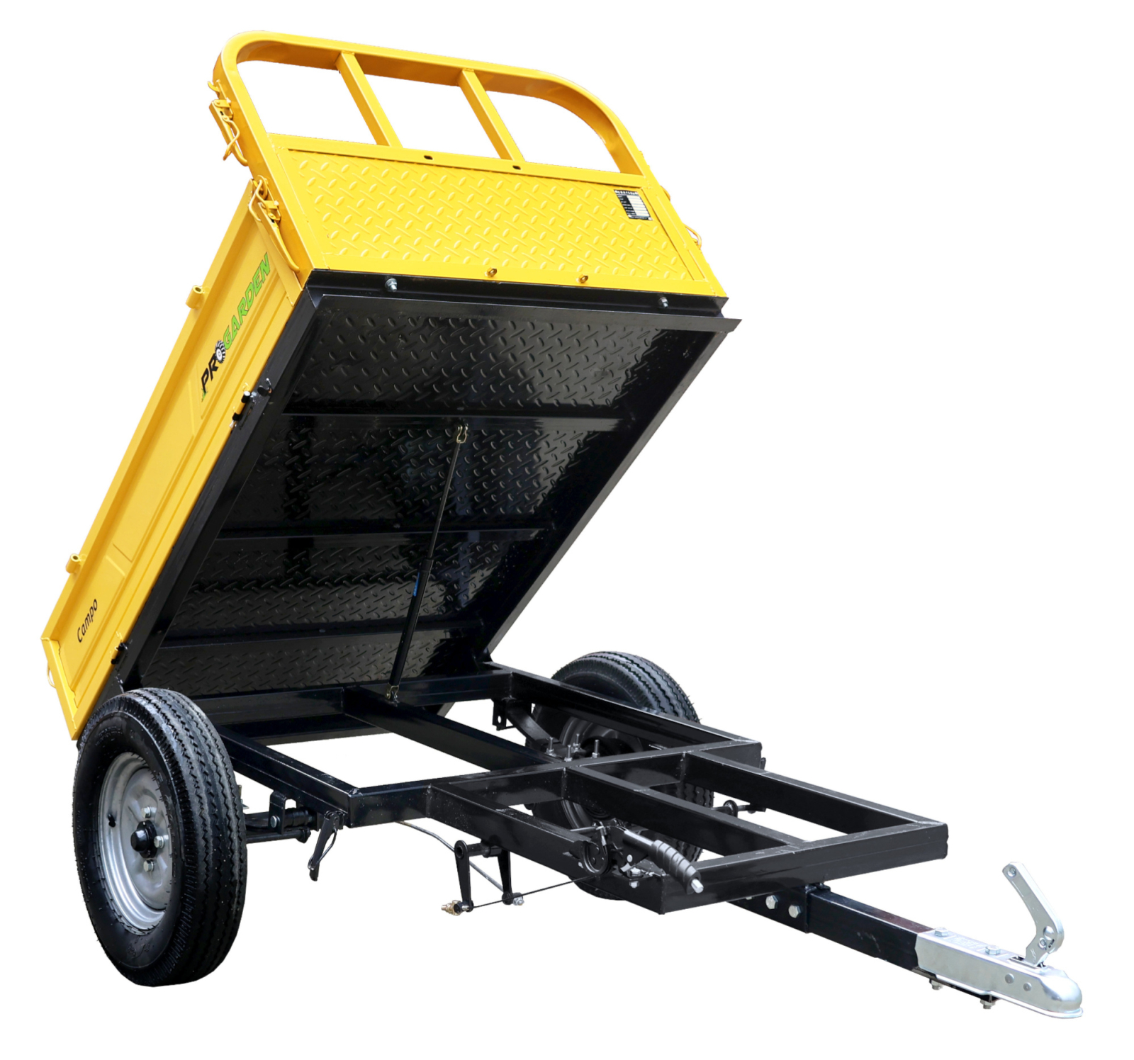 motocultor ProGARDEN Campo RM500CT remorca 500kg minitractor, 1 osie, prindere cupla, roti profil rutier 5.00-12, RIM 3.00B