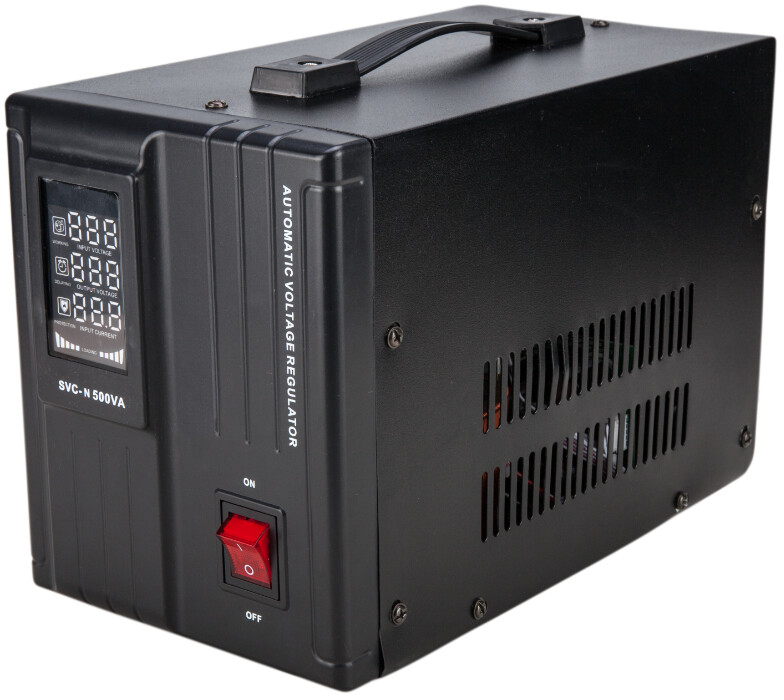 stabilizator tensiune 220v 10000va / 7000w Stabilizator de Tensiune 500VA, LCD Display, Servomotor si Functie de Intarziere 400 W