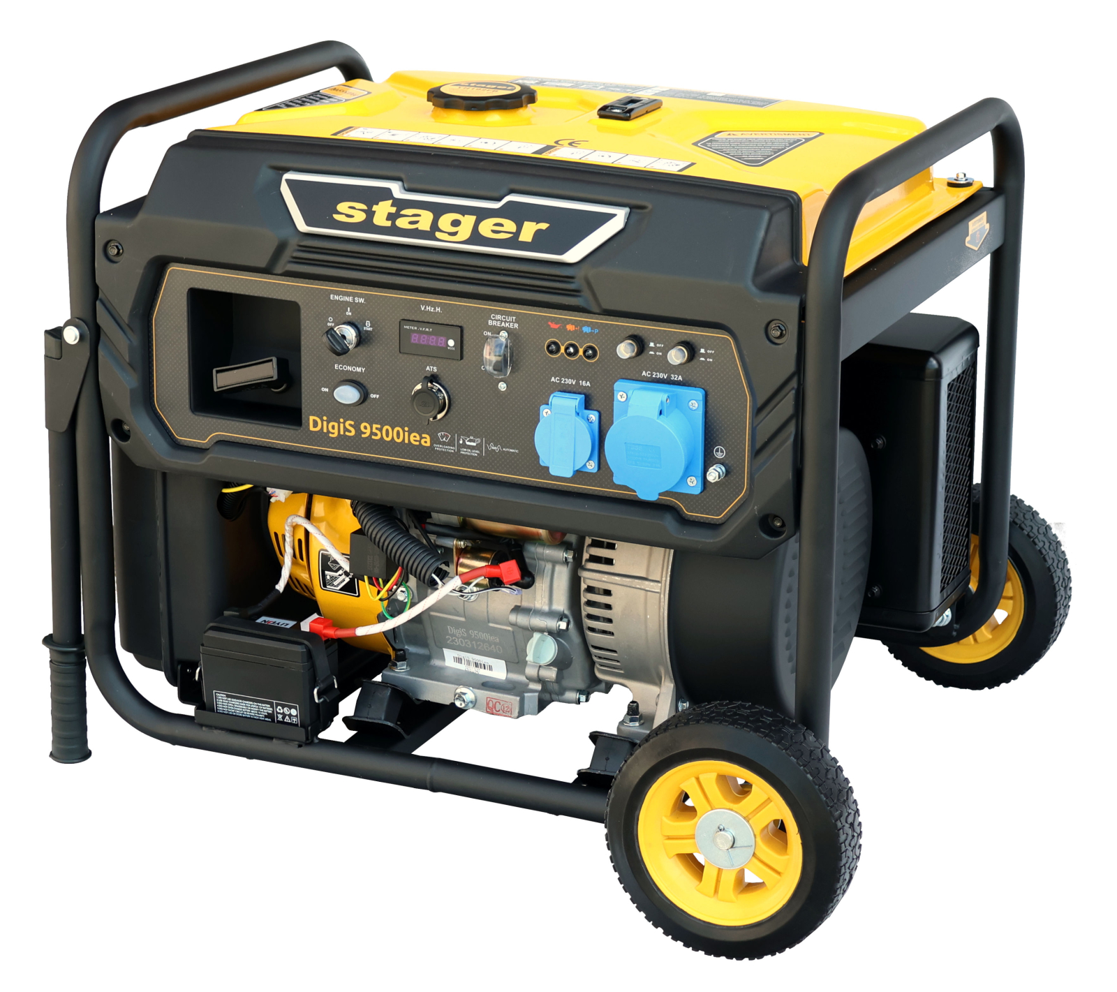bloc masura monofazat Stager DigiS 9500iea Generator digital invertor open-frame 9.5kW, monofazat, benzina, optional automatizare, autonomie pana la 16h