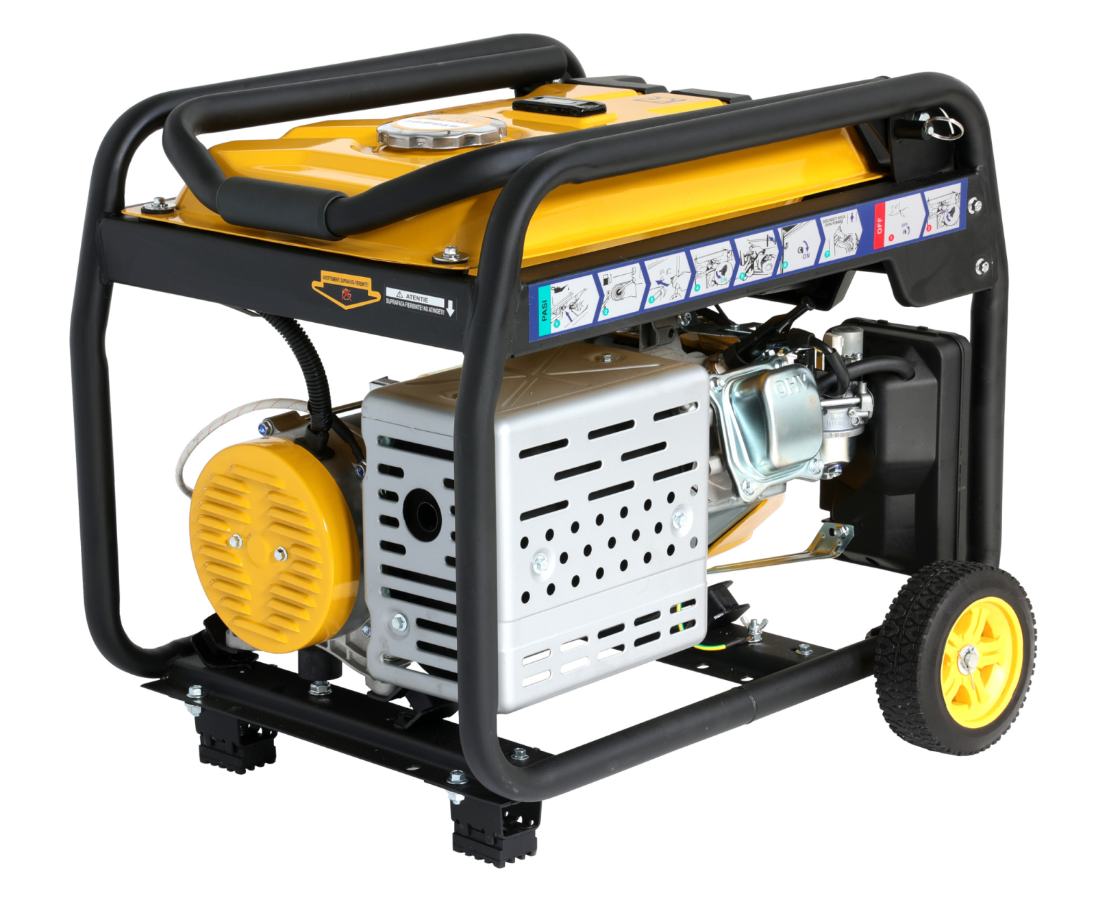 motocultor progarden Stager FD 6500ER Automatic Generator curent monofazat, 230V, 5.5kW, benzina, conector ATS, multistart, autonomie pana la 20h