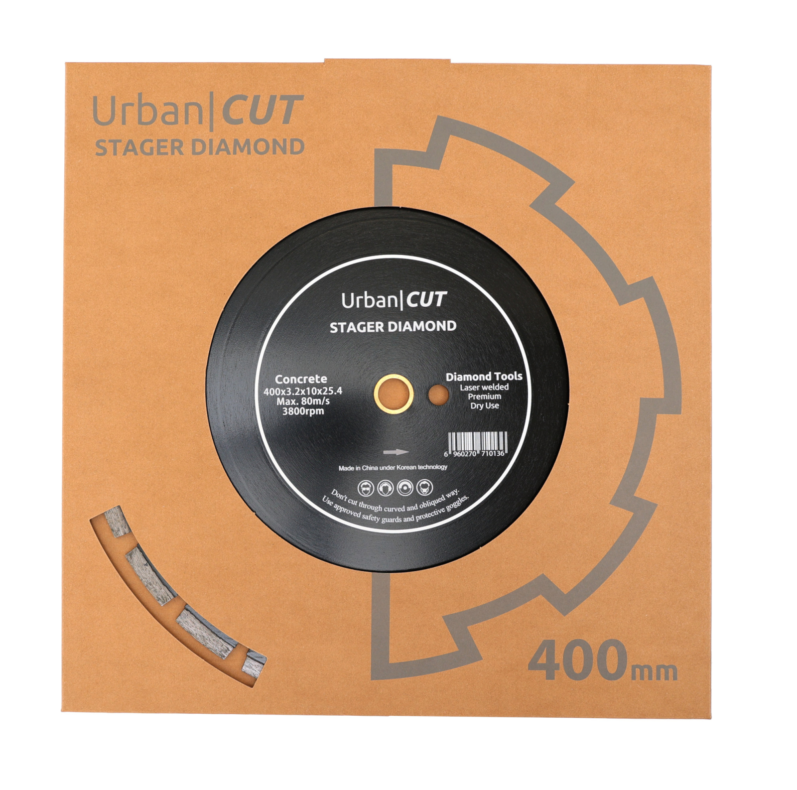 carota beton Stager URBAN CUT Disc diamantat pentru beton asfalt 400mmx25.4-P x10mmx3.2mm