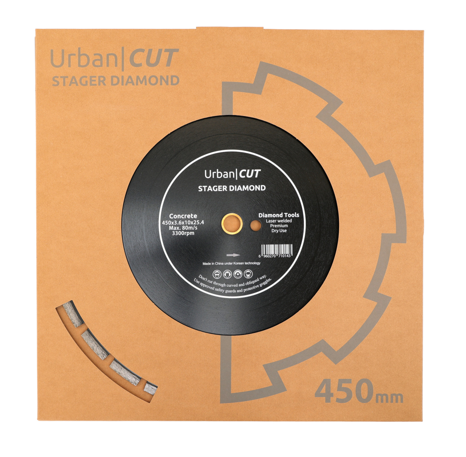 carota beton Stager URBAN CUT Disc diamantat pentru beton asfalt 450mmx25.4 -Px10mmx3.6mm