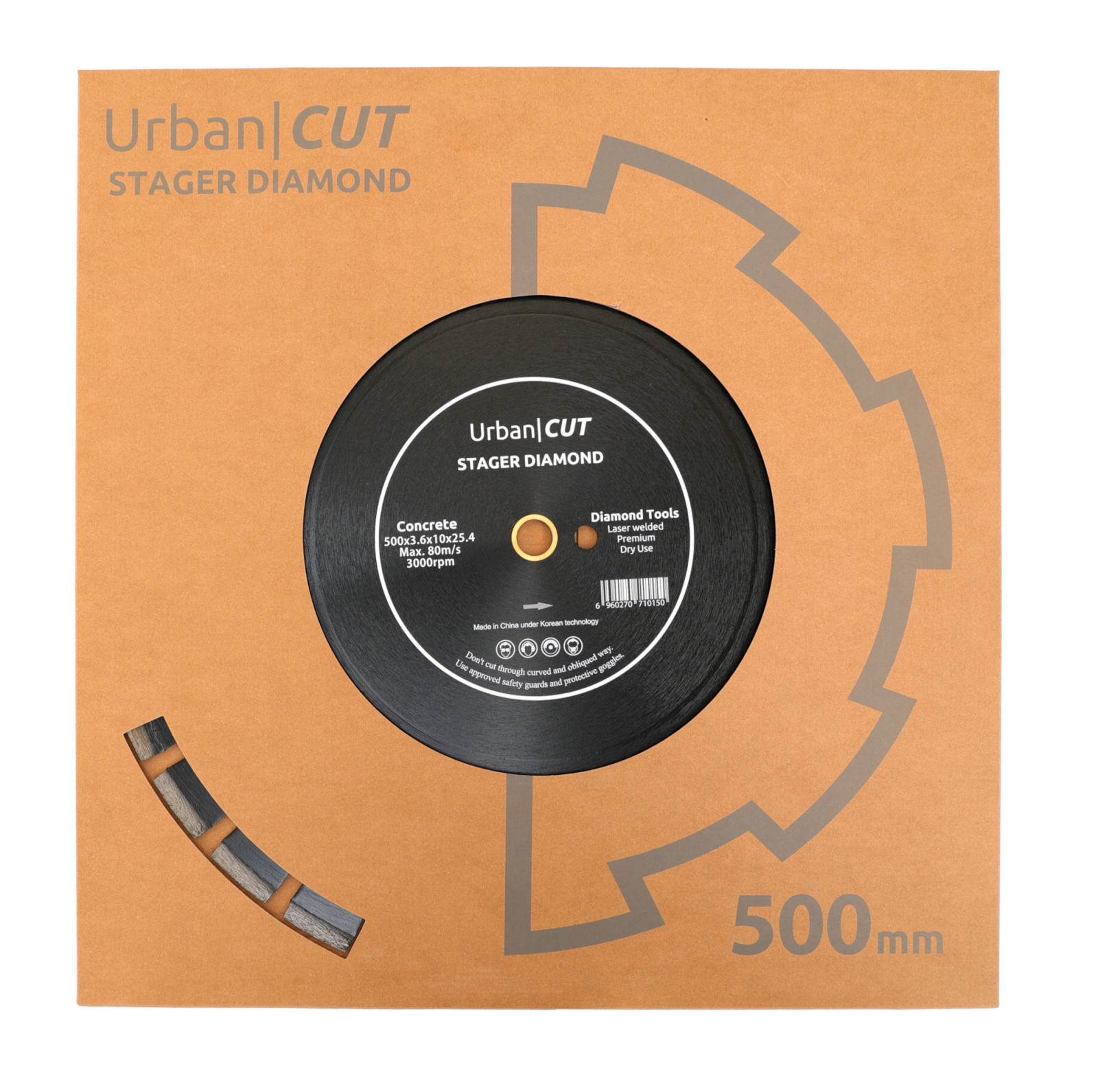carota beton Stager URBAN CUT Disc diamantat pentru beton asfalt 500mmx25.4-Px10mmx3.6mm