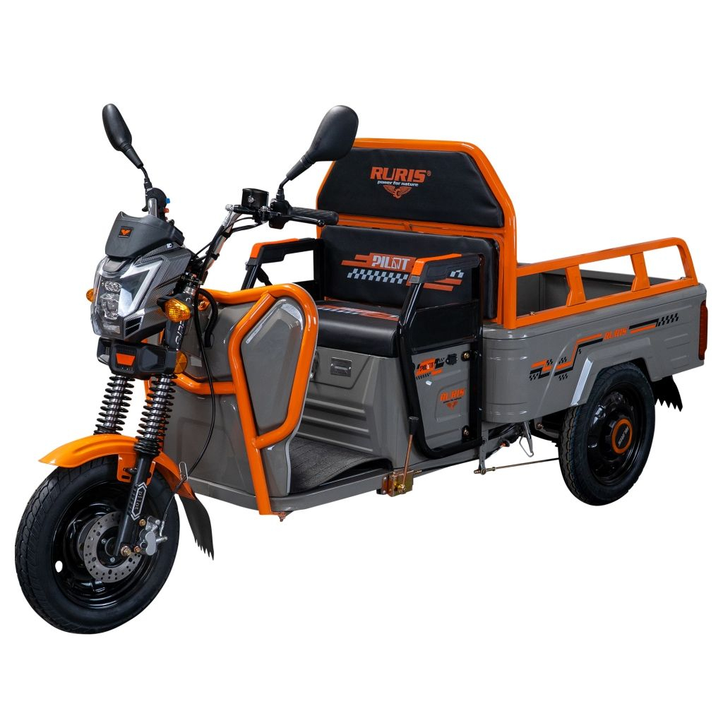 caut scuter electric fara permis litiu cu autonomie mare Triciclu electric cargo RURIS Pilot 3110, putere maximala: 2000 W, Autonomie: 80 km, viteza maxima: 25 km h Gri