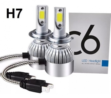 Set 2 becuri LED H7, Canbus, 200W/bec, lumina alb-rece, 12.000 lumeni, fara  eroare