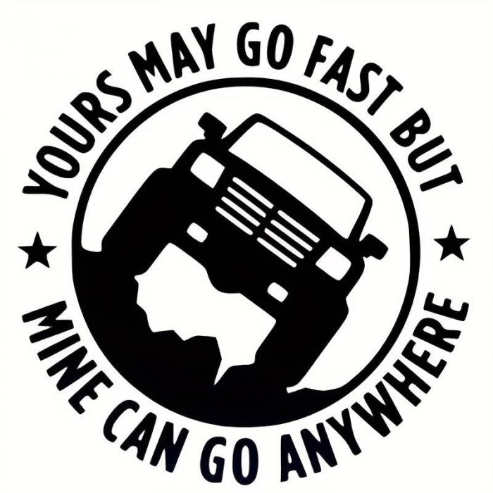 Sticker Auto Off-Road "You Can Go Fast" – 30x30 cm, Culoare Neagră, Vinil Rezistent [2]