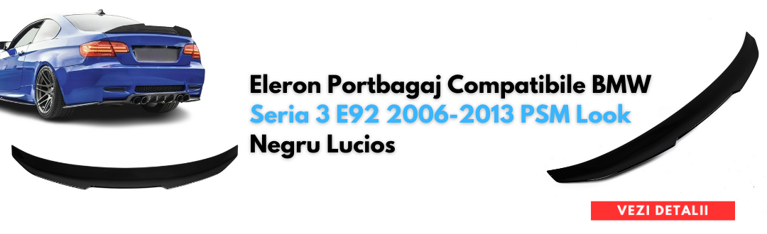Eleron Portbagaj Compatibil BMW Seria 3 E92 2006-2013 PSM Look - Negru Lucios