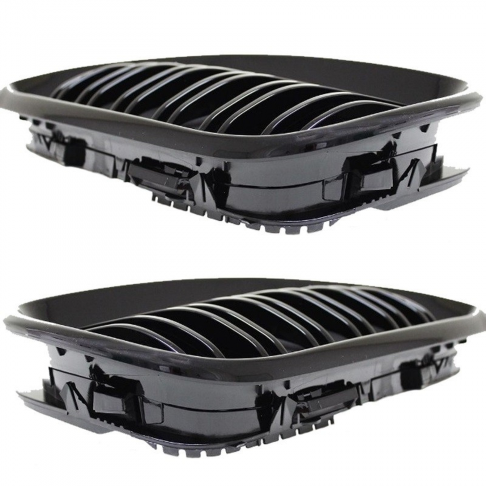 Grile Duble Compatibile BMW Seria 3 e46 Facelift Negru Lucios [4]