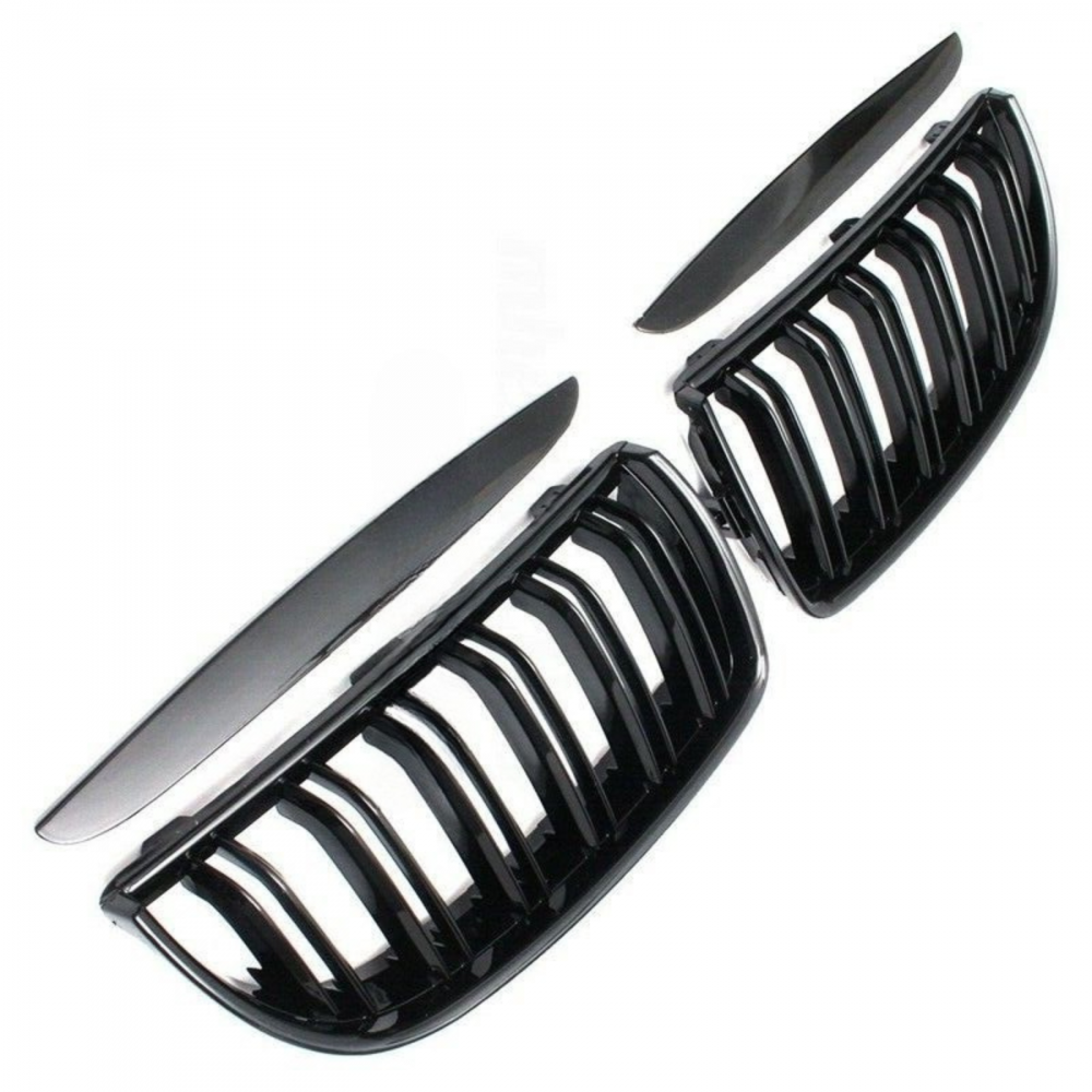 Grile Duble Compatibile BMW Seria 3 E90 NFL, Negru Lucios [3]