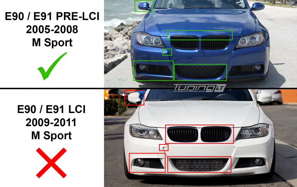 Splittere Bara Față BMW E90 E91 PRE-LCI M Sport Negru Lucios [5]
