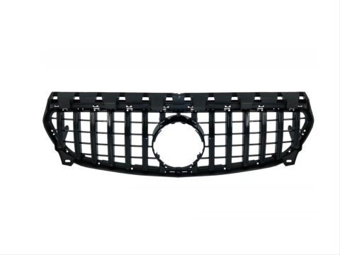 W117 - Grilă Centrală Compatibilă Mercedes CLA W117 Facelift 2016-2018 GT-R Negru Lucios