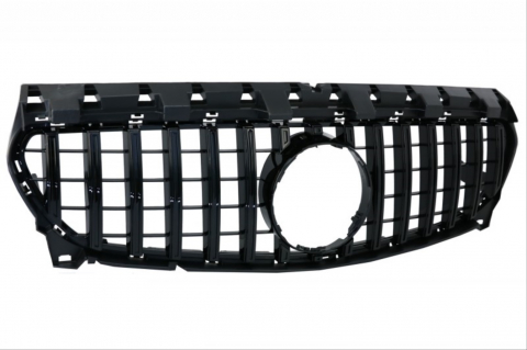 Grilă Centrală Compatibilă Mercedes CLA W117 Facelift 2016-2018 GT-R Negru Lucios [1]