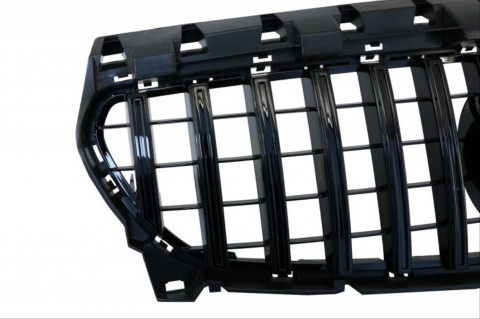 Grilă Centrală Compatibilă Mercedes CLA W117 Facelift 2016-2018 GT-R Negru Lucios [2]
