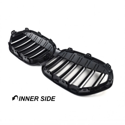 Grile Centrale Compatibile BMW X1 F48 LCI  2019 - 2022, Negru Lucios [3]