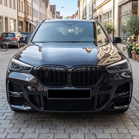 Grile Centrale Compatibile BMW X1 F48 LCI  2019 - 2022, Negru Lucios [4]