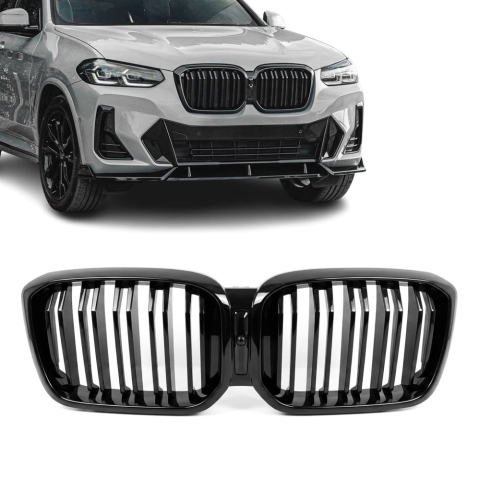 Seria X3 G01 G02 - Grile Centrale Compatibile BMW X3 G01 LCI G02 X4 LCI 2021 - 2024, Negru Lucios