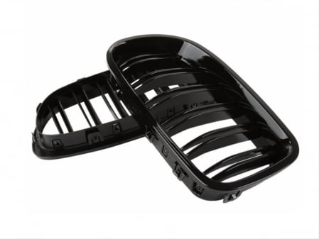 GRILE COMPATIBILE BMW - Grile-Duble-Compatibile-BMW-F10-Seria-5-(2010-Up)-Negru-Lucios