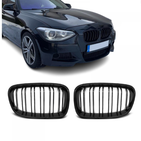 Seria 1 F20 - Grile Duble BMW F20 2011-2015 Negru Lucios – Piese Auto Tuning pentru BMW Seria 1