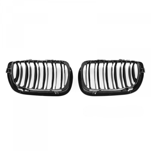 Grile Duble Compatibile BMW Seria 3 e46 Facelift Negru Lucios [4]