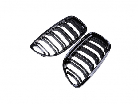Grile Duble Compatibile BMW Seria 3 E90 LCI Negru Lucios [1]