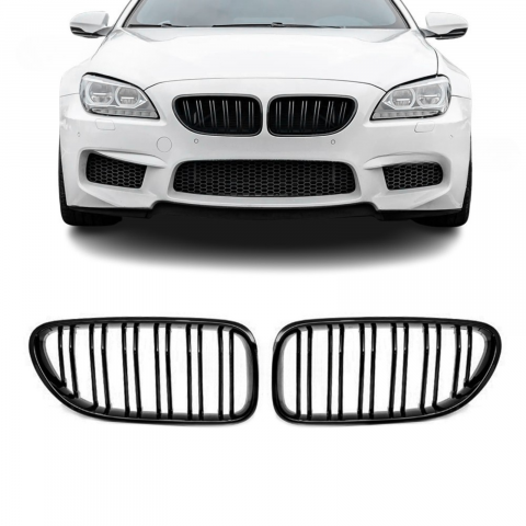 Seria 6 F06 F12 F13 - Grile Duble BMW Seria 6 F06 F12 F13 Negru Lucios