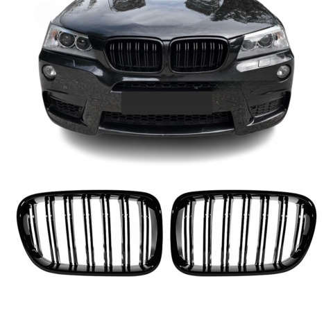 Seria X3 F25 - Grile Duble Compatibile BMW X3 F25 2011-2014 Negru Lucios