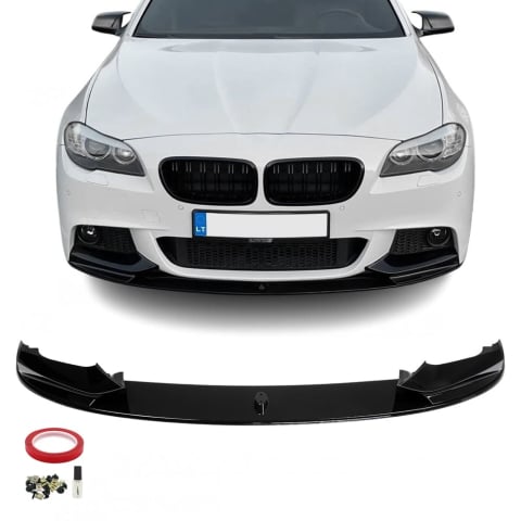 Seria 5 F10 - Prelungire Bară Față BMW F10 F11 Negru Lucios – Splitter Tuning Exterior