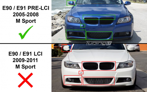 Splittere Bara Față BMW E90 E91 PRE-LCI M Sport Negru Lucios [4]