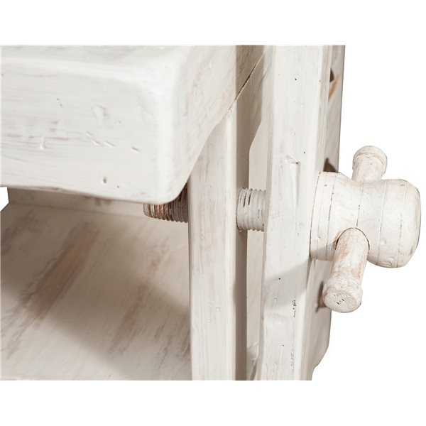 Banc de tamplar,  L116*63*H90 cm, 4 sertare, alb antic, lemn masiv [15]