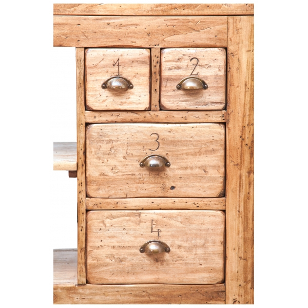 Banc de tamplar,  L116*63*H90 cm, 4 sertare, natur, lemn masiv [14]